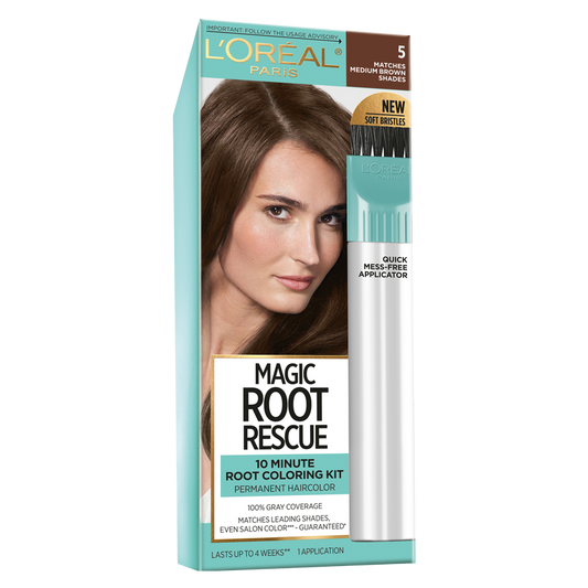 L'Oreal Root Rescue 10 Minute Root Coloring Kit, 5 Medium Brown, 1 Application