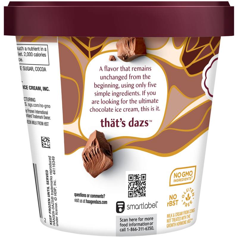 Haagen-Dazs Chocolate Ice Cream, 14oz.