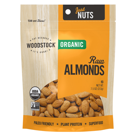Woodstock Organic Raw Almonds, 7.5 oz