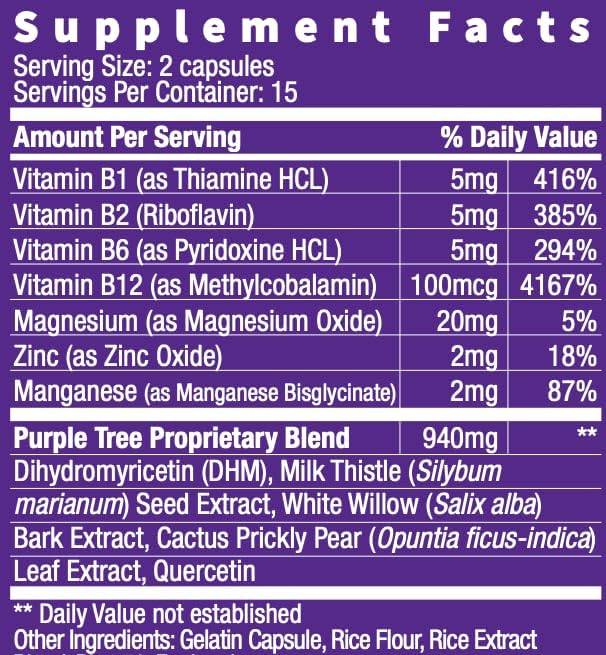 Purple Tree Post-Celebration Wellness Vitamins - Bottle (30 pills)