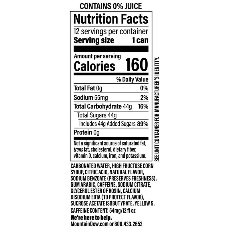 Mountain Dew Maui Burst Pineapple 12pk 12oz Can