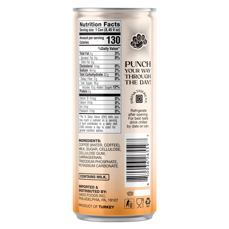 Tiger Eye Iced Coffee Latte 8.5oz Can