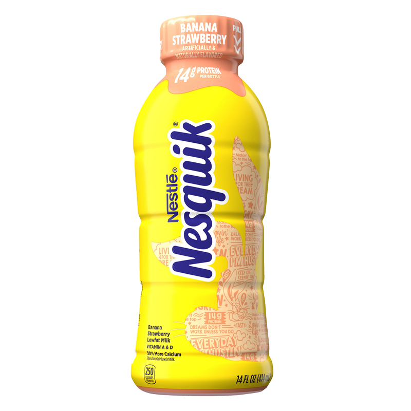 Nesquik Strawberry Banana 1% Milk 14oz Btl