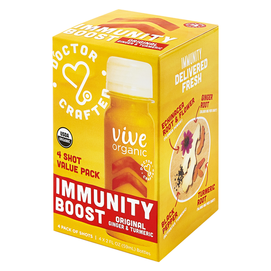 Vive Organic Immunity Boost Original Ginger & Turmeric Shot 2oz 4pk