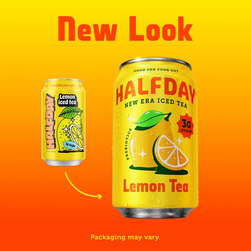 Halfday Lemon Prebiotic Iced Tea 12oz Can