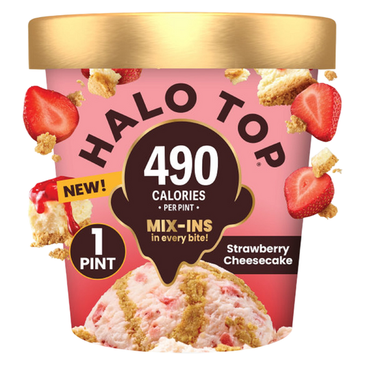 Halo Top Mix Ins Strawberry Cheesecake Light Ice Cream Pint, 16oz