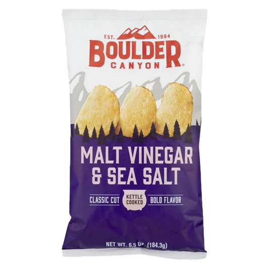 Boulder Canyon Malt Vinegar & Sea Salt Kettle Cooked Potato Chips 6.5oz