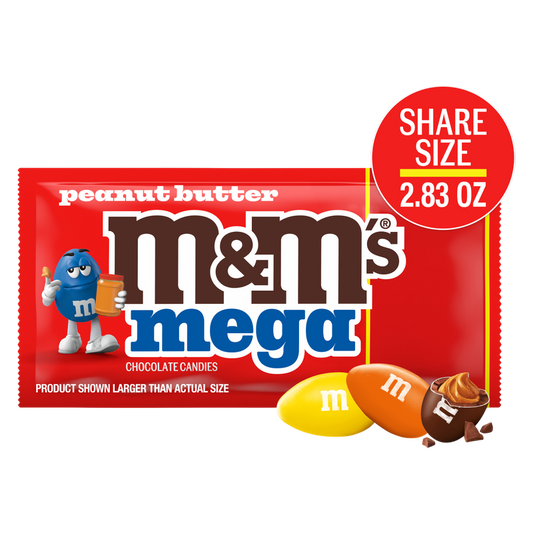 M&M's Mega Peanut Butter Chocolate Candy, 2.83oz