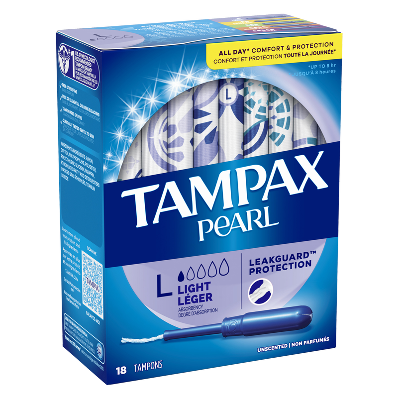 Tampax Pearl Light Tampons 18 Ct
