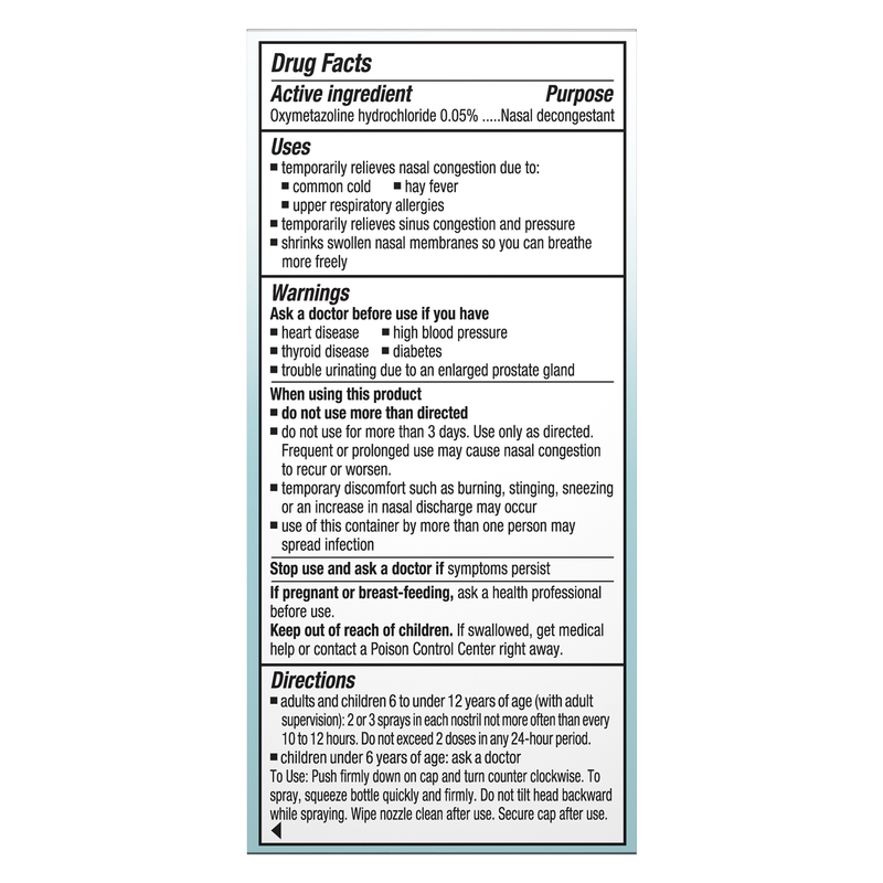 Afrin Severe Congestion Nasal Spray Congestion Relief 15ml