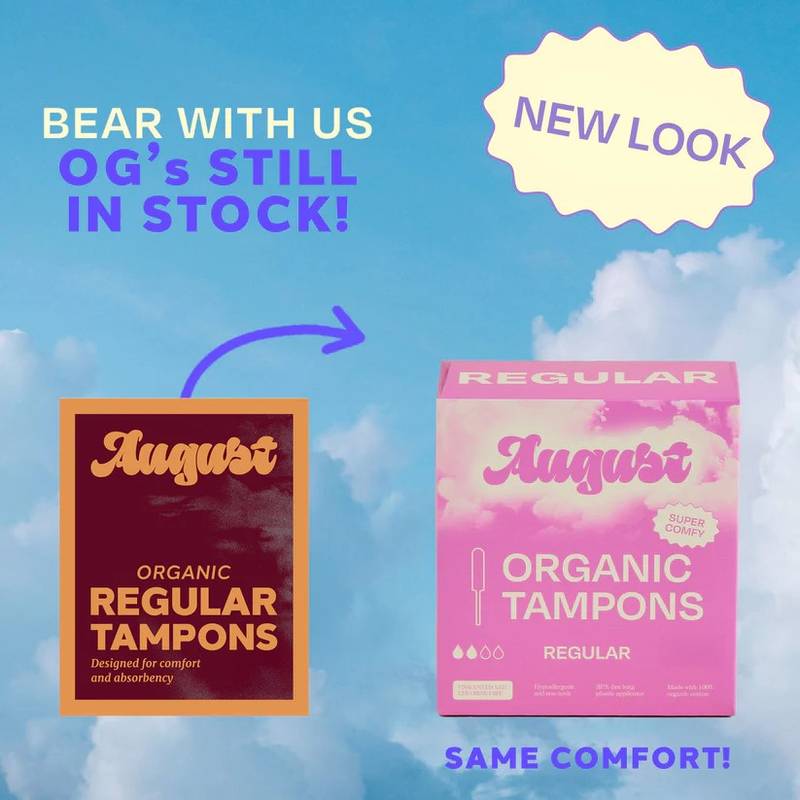 August Regular Organic Tampons 16ct