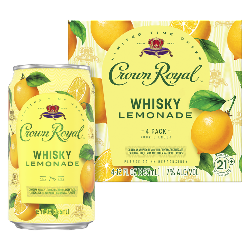 Crown Royal Whisky Lemonade Cocktail 4pk 12oz 7% ABV