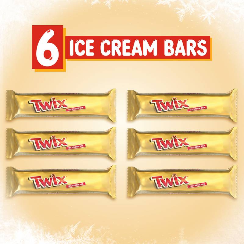 TWIX Caramel Vanilla Milk Chocolate Ice Cream Bars, 6ct