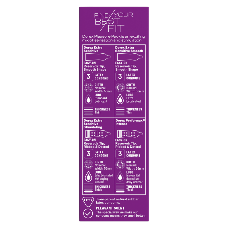 Durex Pleasure Pack Condoms 12ct