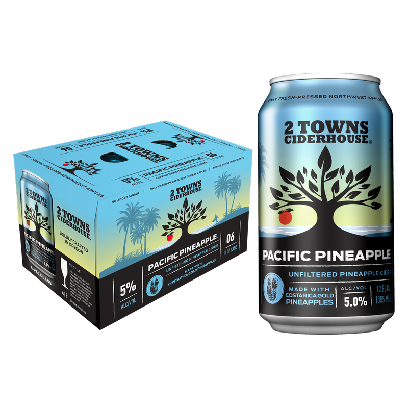 2 Towns Pacific Pineapple 6pk 12oz Can