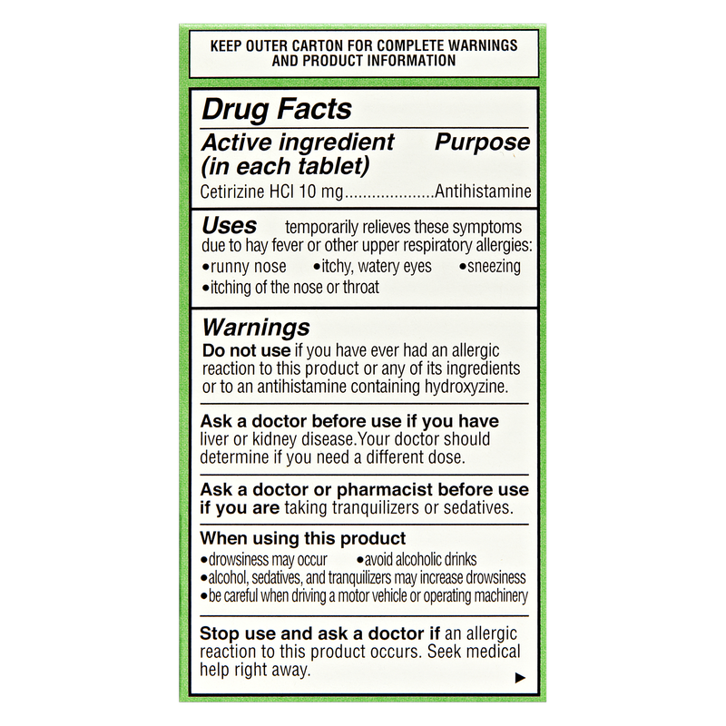 Goodnow 24-Hour Allergy Relief Cetirizine HCl 10mg 30ct