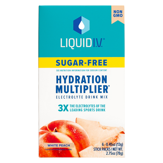 Liquid I.V. Hydration Multiplier Electrolyte Drink Mix Powder Sugar Free Peach 6 ct Box
