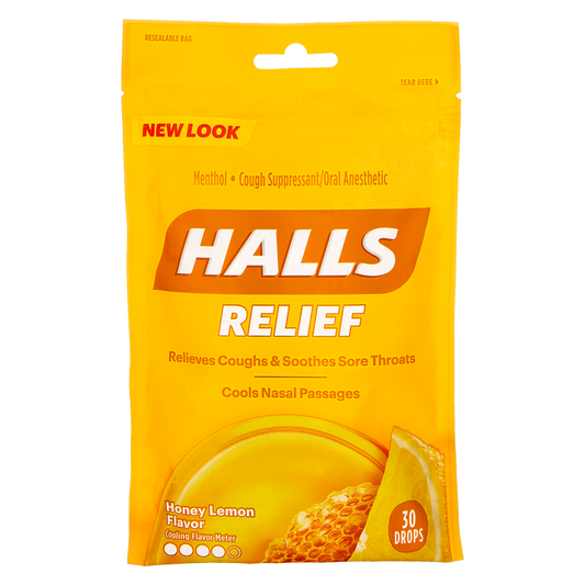 Halls Honey Lemon Cough Drops 30ct