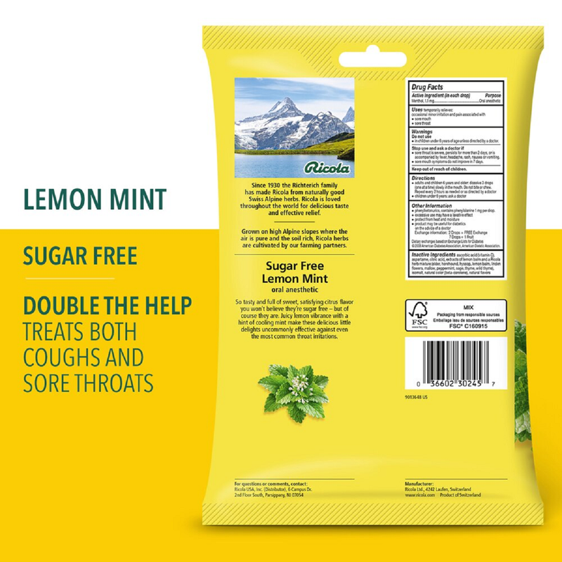 Ricola Lemon Mint Cough Drop