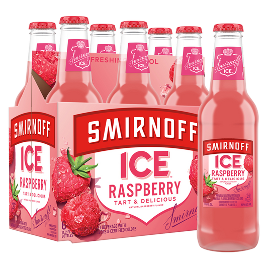 Smirnoff Ice Raspberry 6pk 11.2oz Btl 4.5% ABV