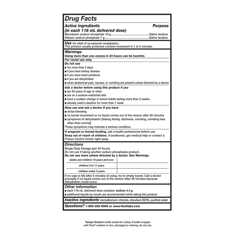 Fleet Adult Saline Enema 18oz