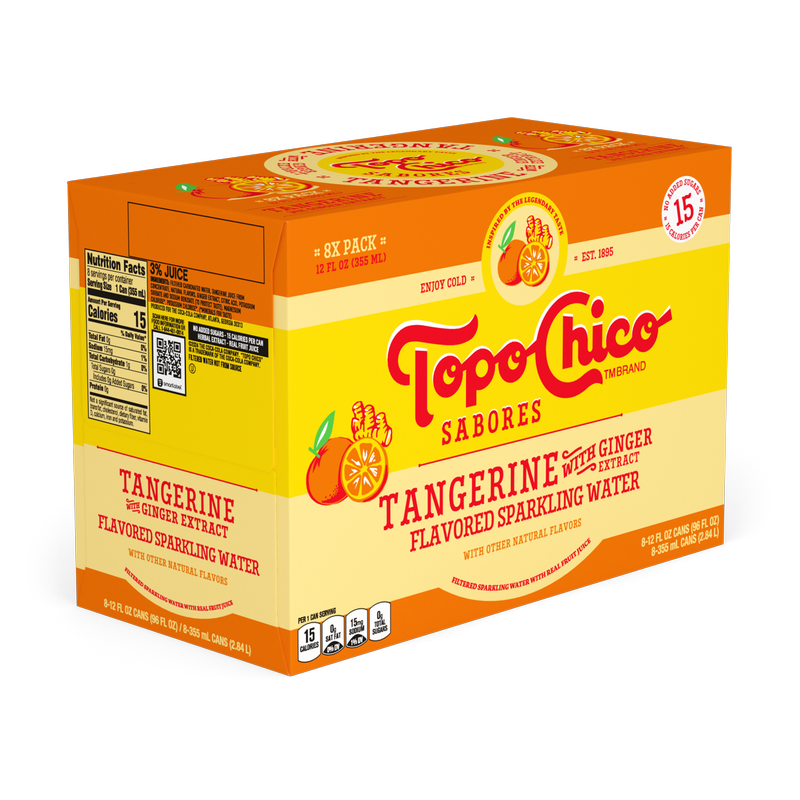 Topo Chico Sabores Tangerine with Ginger Extract Flavored Sparkling Wa ...