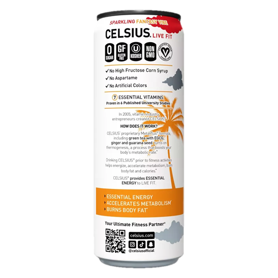 CELSIUS Sparkling Fantasy Vibe Energy Drink 12oz Can
