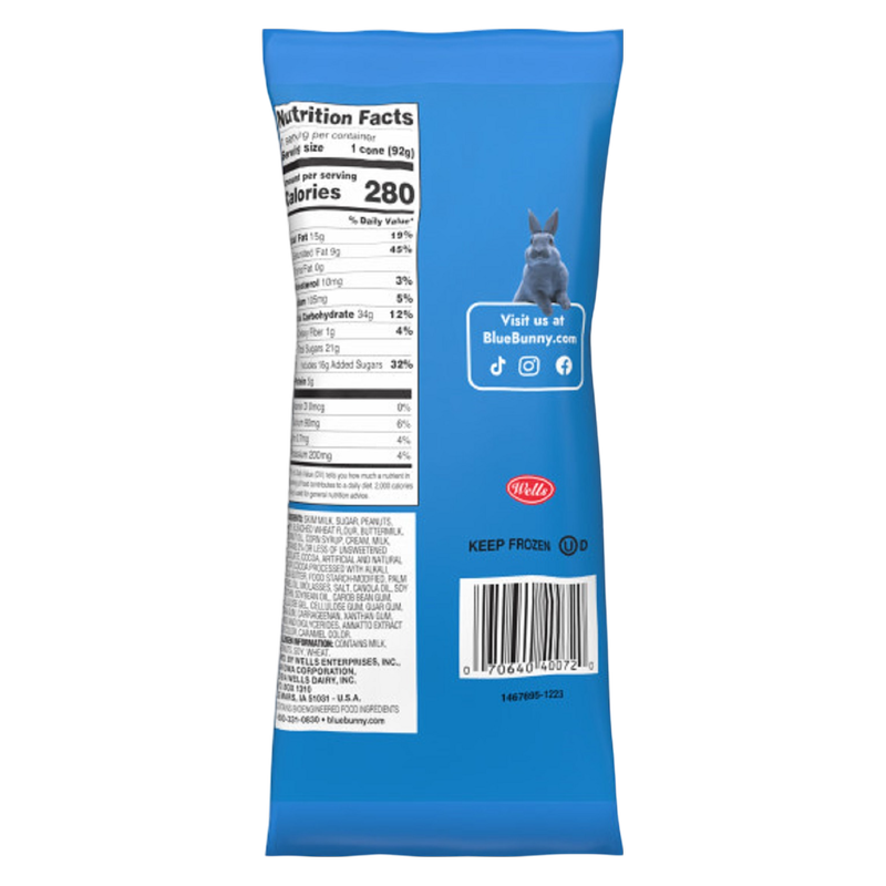 Blue Bunny Vanilla Reduced Fat Ice Cream Cone 1ct