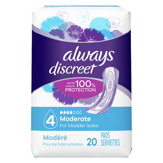 Always Discreet Incontinence Pads Moderate Size 4 20ct