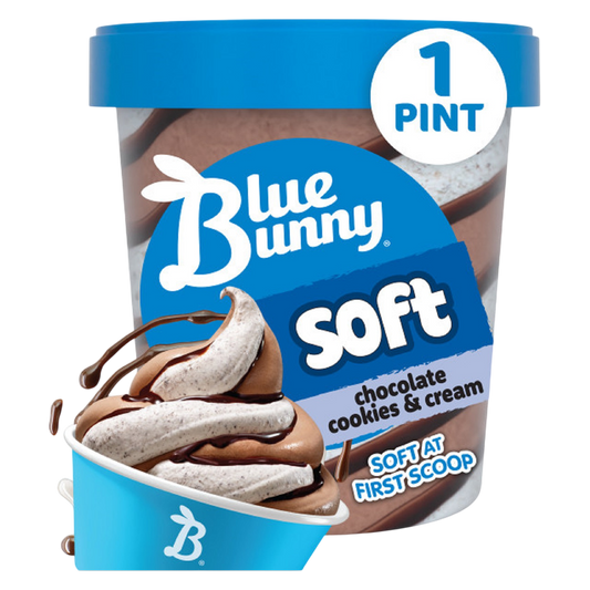 Blue Bunny Cookies & Cream Soft Pint 16 oz