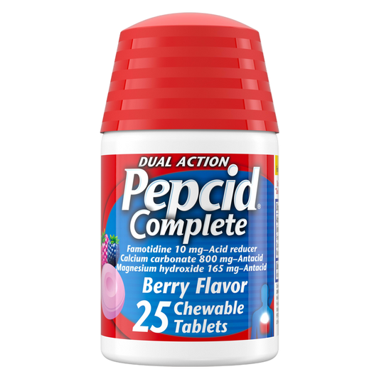 Pepcid Complete Acid Reducer + Antacid Chewable Tablets Berry 25ct