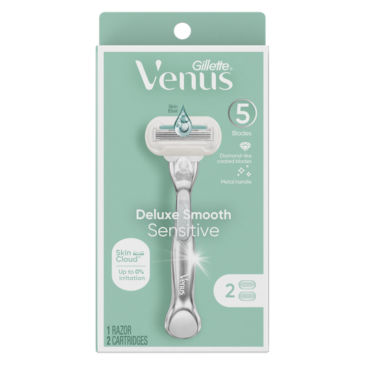 Venus Deluxe Smooth Sensitive Women's Razor + 2 Razor Blade Refills