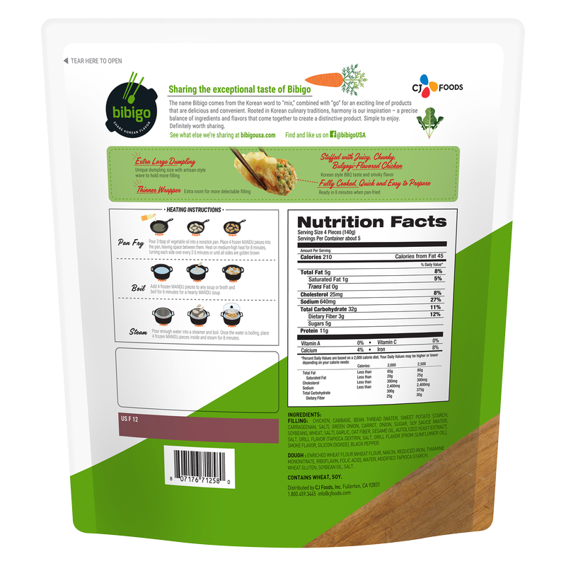 Bibigo Frozen Bulgogi Chicken Mandu 24oz