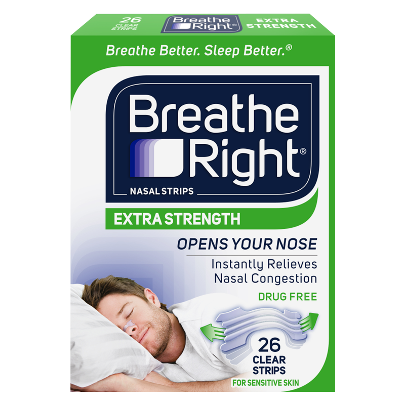 Breathe Right Extra Strength Clear Nasal Strips 26ct