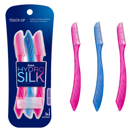 Schick Hydro Silk Touch-Up Dermaplaning Tool with Precision Cover, Face & Eyebrow Razor - 3ct