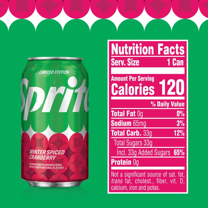 Sprite Winter Spiced Cranberry 12pk 12oz Can