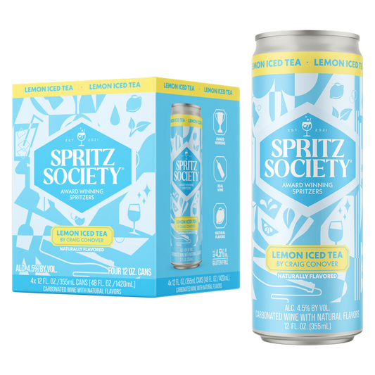 Spritz Society Lemon Iced Tea 4pk 12oz Cans 4.5% ABV