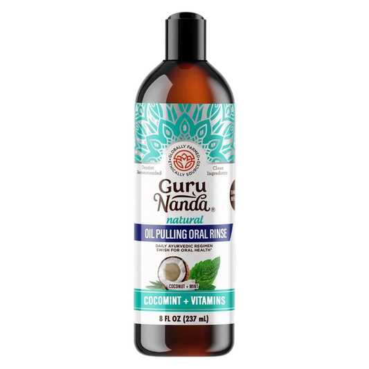 GuruNanda, Natural Whitening Pulling Oil, Coconut + Mint, 8 Fl Oz