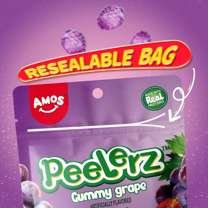 Amos Peelerz Gummy Grape, 6 oz
