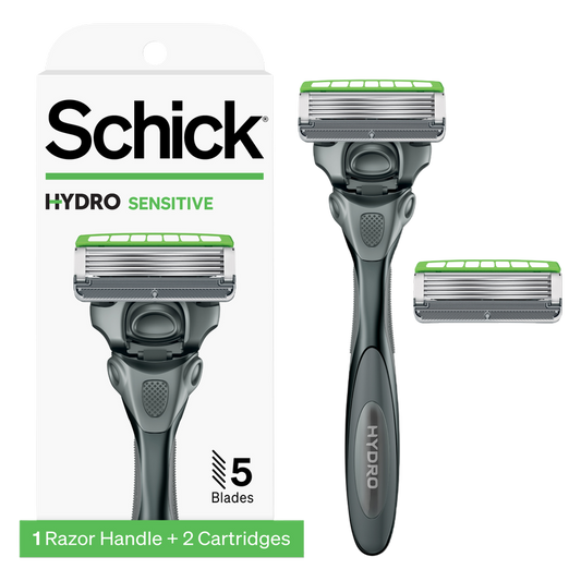 Schick Hydro 5 Blade Sensitive Skin Razor for Men and 2 Razor Refills