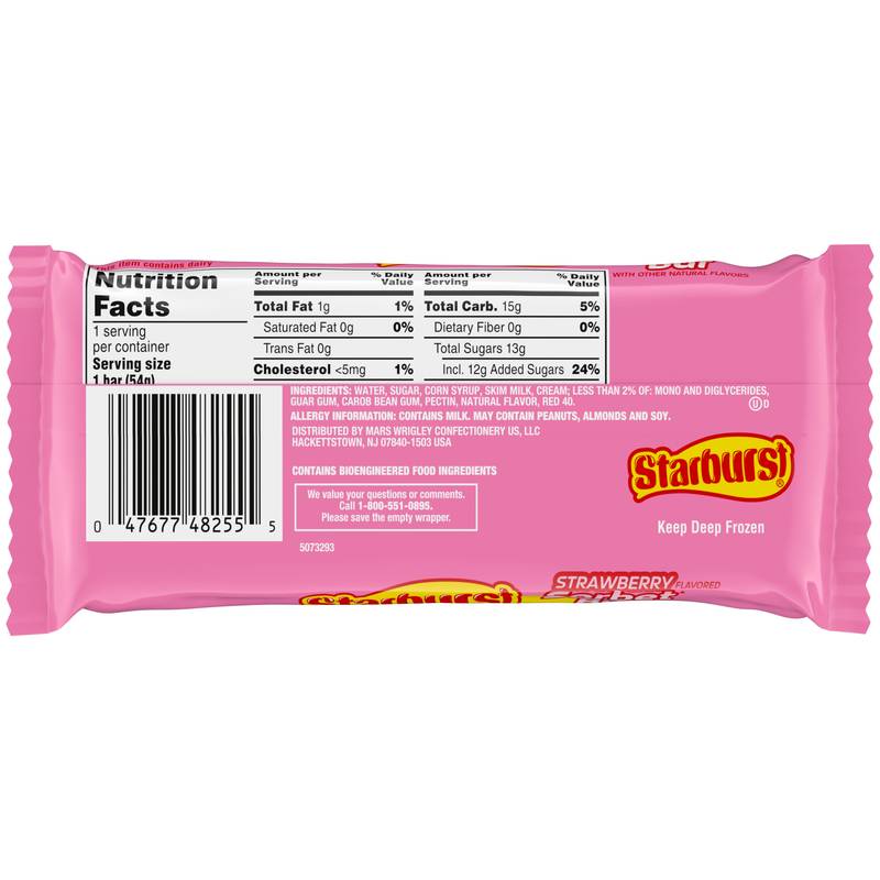 STARBURST Strawberry Sorbet Ice Cream Bar, 1ct