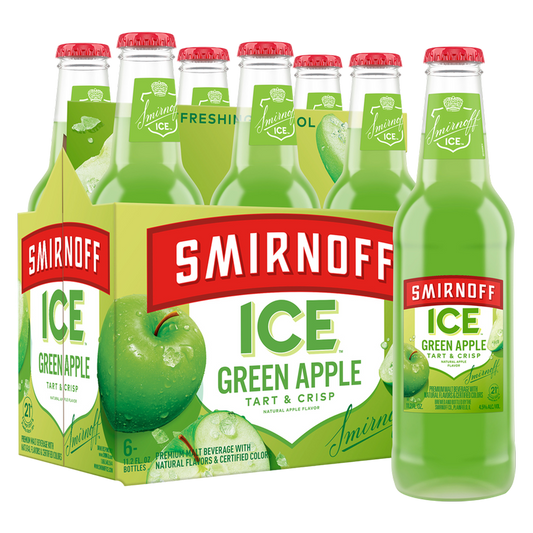 Smirnoff Ice Green Apple 6pk 11.2oz Btl 4.5% ABV