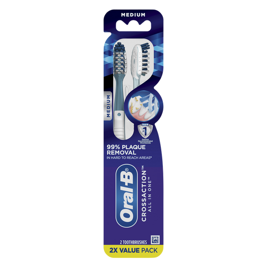 Oral-B CrossAction All In One Toothbrush Medium 2ct
