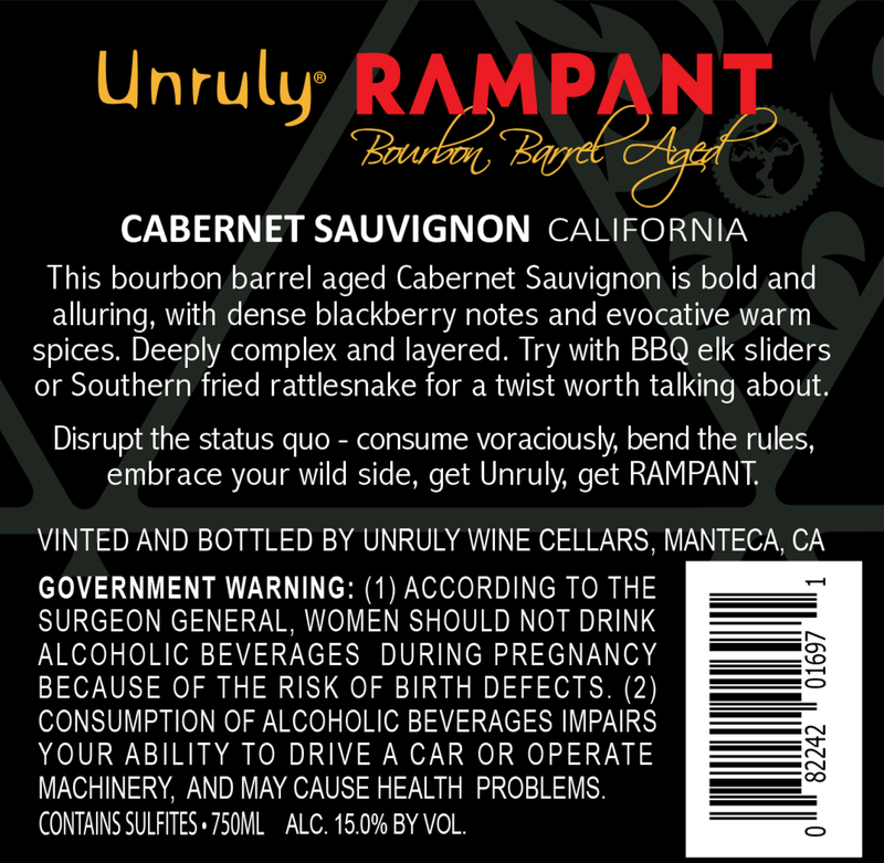 Unruly Rampant Bourbon Barrel Aged Cabernet Sauvignon 750ml