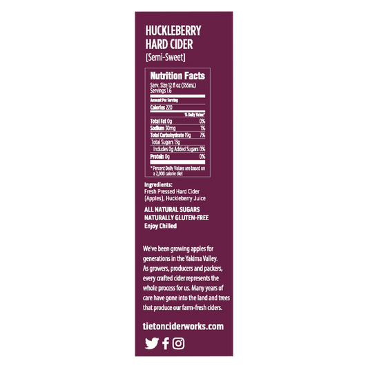 Tieton Cider Works Huckleberry Cider Single 19.2oz Can