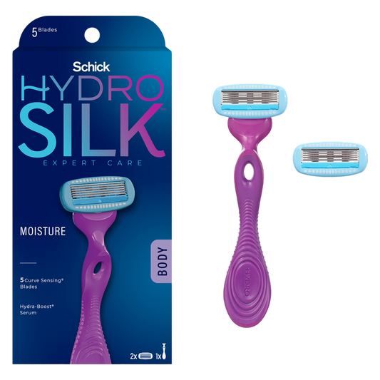 Schick Hydro Silk Five Blade Razor for Women and 2 Razor Refills