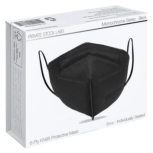 KN95 Protective Mask - Monochrome Series - Black (Pack of 5)