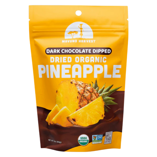 Mavuno Harvest Organic Dark Chocolate Dipped Dried Pineapple, 3oz