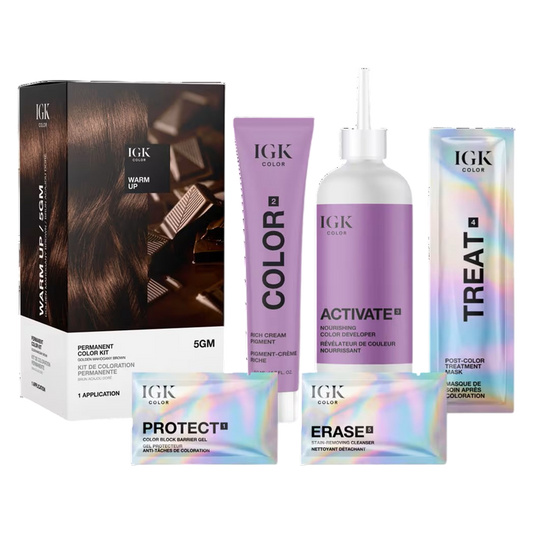 IGK PERMANENT COLOR KIT Warm Up- Golden Mahogany Brown 5GM