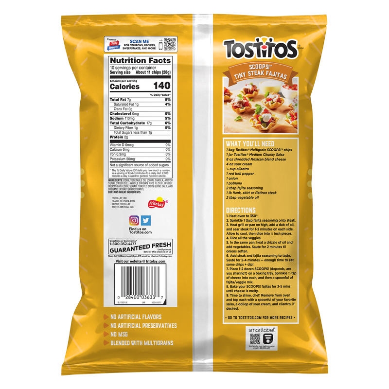 Tostitos Scoops Multi Grain Tortilla Chips 10oz